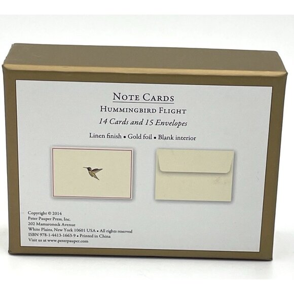 Peter Pauper Press Hummingbird Flight Note Cards NEW Boxed Set 14ct NEW OB - Picture 4 of 7